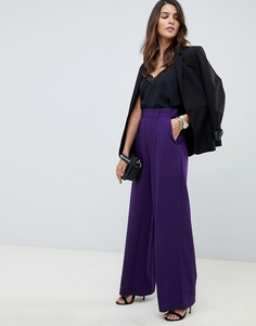 Широкие брюки с защипами ASOS DESIGN - Фиолетовый