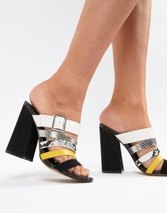Босоножки на каблуке с разноцветными ремешками ASOS DESIGN - Мульти