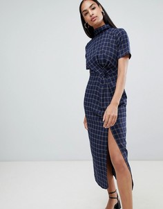 Платье миди со сборками Fashion Union - Синий