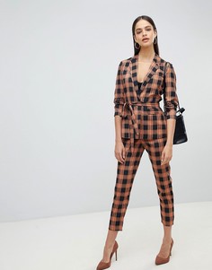 Комбинируемые брюки-сигареты в клетку Fashion Union - Розовый