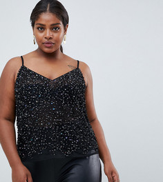 Топ с пайетками ASOS DESIGN Curve - Черный