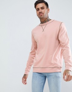 Розовый свитшот с контрастными строчками ASOS DESIGN - Розовый