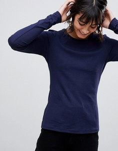 Темно-синий лонгслив с круглым вырезом ASOS DESIGN ultimate - Темно-синий