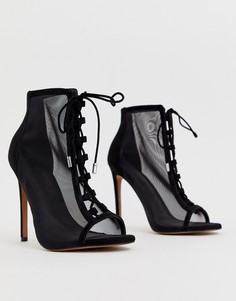 Сетчатые туфли на высоком каблуке ASOS DESIGN Phizzle - Черный