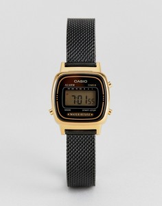 Черные цифровые часы с сетчатым браслетом Casio LA670 - Черный
