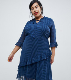 Платье с асимметричной оборкой Junarose - Темно-синий