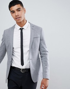 Серый супероблегающий трикотажный блейзер ASOS DESIGN - Серый