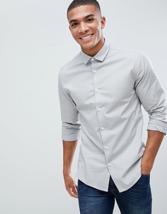 Светло-серая рубашка узкого кроя ASOS DESIGN - Серый