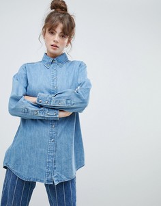 Синяя джинсовая oversize-рубашка ASOS DESIGN - Синий