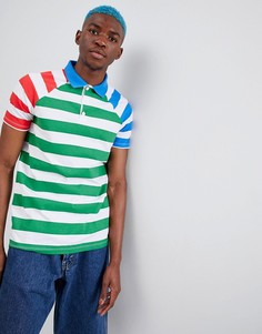 Поло в полоску с контрастными рукавами ASOS DESIGN - Мульти
