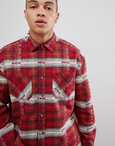 Красная oversize-рубашка в клетку с ацтекским принтом ASOS DESIGN - Красный