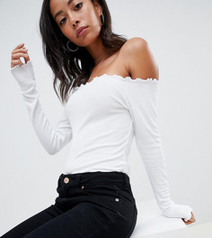 Белое боди с длинными рукавами ASOS DESIGN Tall - Белый