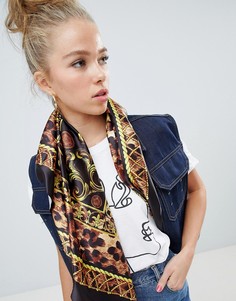 Широкий шарф с леопардовым принтом ASOS DESIGN - Мульти