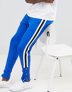 Синие облегающие джоггеры в стиле ретро с полосками по бокам ASOS DESIGN - Синий