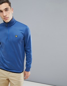 Синий джемпер с флисовой изнанкой и молнией 1/4 Lyle & Scott Golf wick - Синий