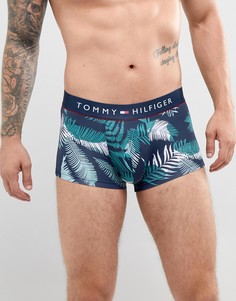 Темно-синие боксеры-брифы с заниженной талией и пальмовым принтом Tommy Hilfiger - Темно-синий