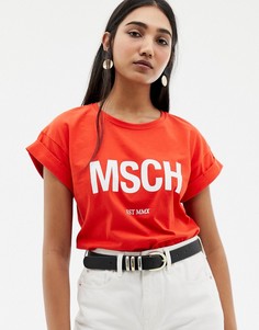 Футболка бойфренда с логотипом Moss Copenhagen - Красный