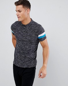 Черная футболка-поло с контрастными вставками на рукавах ASOS DESIGN - Черный