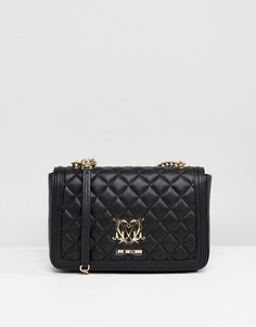 Стеганая сумка с логотипом Love Moschino - Черный