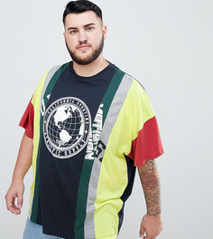 Oversize-футболка со вставками и принтом ASOS DESIGN Plus - Мульти