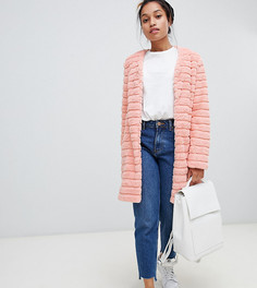 Шуба из искусственного меха со вставками Glamorous Petite - Розовый