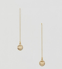 Серьги из позолоченного серебра с гравированной звездой ASOS DESIGN - Золотой