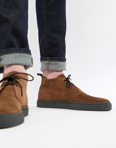 Коричневые замшевые ботинки Fred Perry Hawley - Коричневый