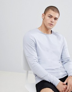 Серый обтягивающий свитшот с необработанным краем выреза ASOS DEISGN - Серый