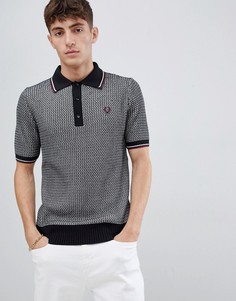 Поло из фактурного трикотажа с отделкой Fred Perry Reissues - Черный