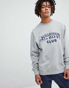 Серый свитшот с вышитым логотипом Billionaire Boys Club - Синий
