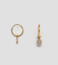 Серьги-кольца из позолоченного серебра с подвеской ASOS DESIGN - Золотой