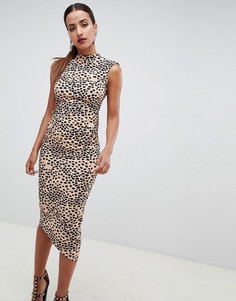 Платье-футляр миди со звериным принтом ASOS DESIGN - Мульти