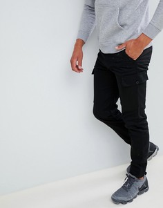 Черные брюки-карго с карманами boohooMAN - Черный