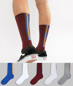 5 пар носков в спортивном стиле с вертикальными полосками сзади ASOS DESIGN - Мульти