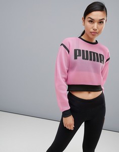 Сетчатый свитер с круглым вырезом Puma Active - Розовый
