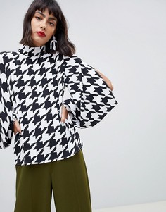 Oversize-топ в ломаную клетку ASOS DESIGN - Мульти