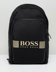 Черный нейлоновый рюкзак с логотипом Boss - Черный
