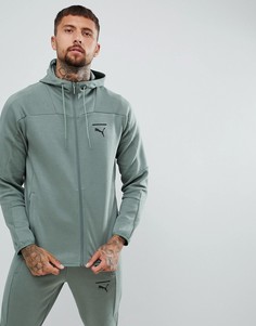 Зеленый худи на молнии Puma Pace 57638923 - Зеленый