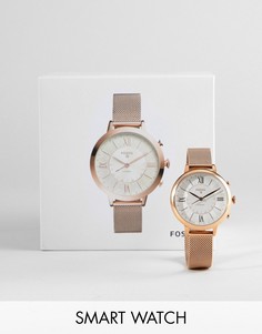 Гибридные смарт-часы 36 мм с сетчатым браслетом Fossil FTW5018 Q Jacqueline - Золотой