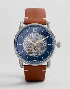 Автоматические часы 42 мм с кожаным ремешком Fossil ME3159 Commutor - Рыжий