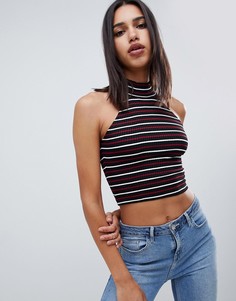 Кроп-топ в полоску с воротником-поло ASOS DESIGN - Мульти