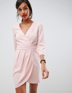 Платье мини с запахом на юбке ASOS DESIGN - Розовый