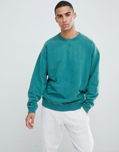 Зеленый oversize-свитшот с эффектом кислотной стирки ASOS DESIGN - Зеленый
