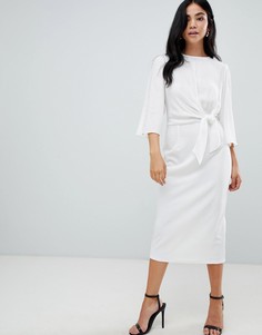 Платье-футляр с узлом ASOS DESIGN - Белый