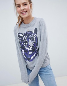 Свитшот с принтом пантеры ASOS DESIGN - Серый