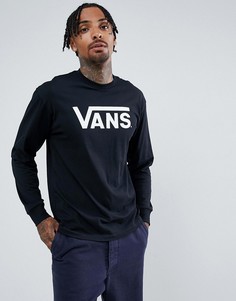 Черный лонгслив с крупным логотипом Vans VN000K6HY281 - Черный