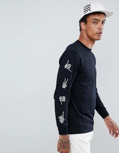 Черный лонгслив с принтом Vans VN0A3HQJBLK1 - Черный