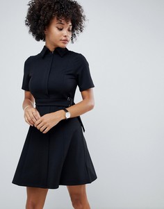 Платье-рубашка с поясом и D-образным кольцом ASOS DESIGN - Черный
