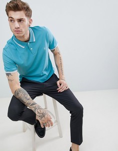 Небесно-синее поло из пике с небольшим логотипом Original Penguin - Синий