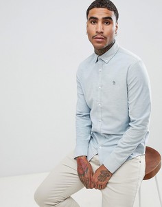 Зеленая узкая меланжевая рубашка с маленьким логотипом Original Penguin - Зеленый